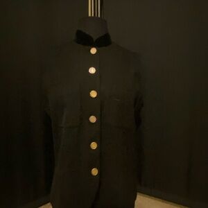 Vintage - Black Vest with Gold Buttons (Brand - Breeches)